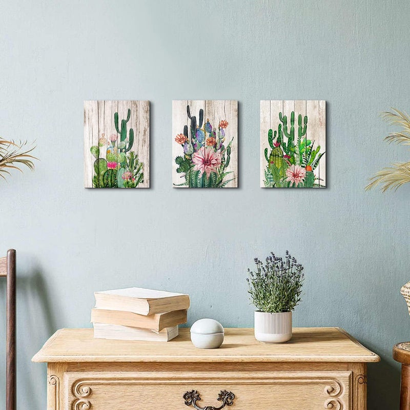 YOOOAHU Cactus Themed Canvas Wall Art Set - Image 2