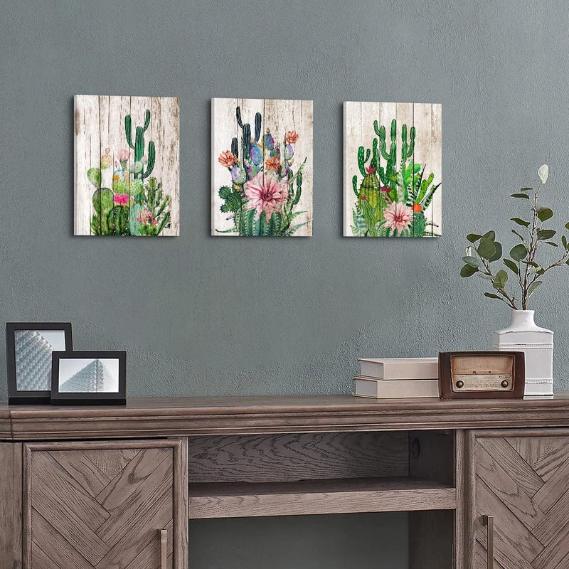 YOOOAHU Cactus Themed Canvas Wall Art Set - Image 3