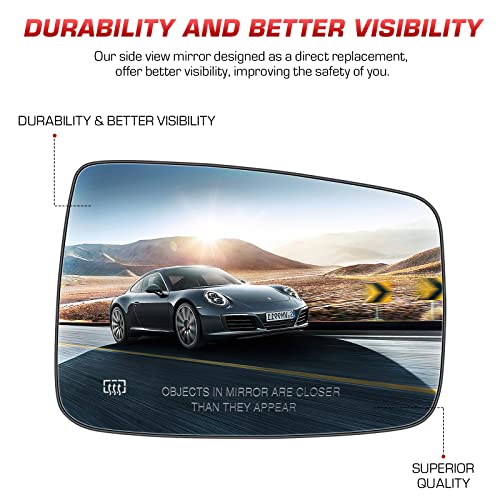 ISEYEC Passenger Right Side View Heated Mirror Glass for for Dodge Ram 1500 20092017 for Ram 2500 20102018 Replace 68079362AA 68050298AA Exterior Mirror Replacement Glass - Image 3