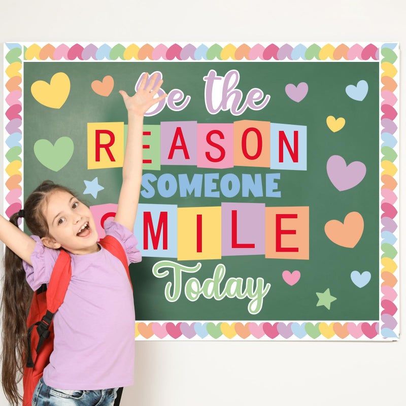 Lonfliness Valentine's Day Classroom Bulletin Board Conversation Heart Classroom Decoration Candy Heart Paper Cutouts Be The Reason Someone Smile Today Bulletin Board for Back to School Home Wall Decor - Image 4