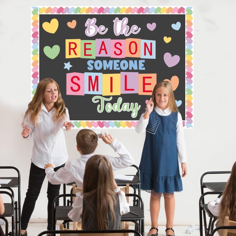 Lonfliness Valentine's Day Classroom Bulletin Board Conversation Heart Classroom Decoration Candy Heart Paper Cutouts Be The Reason Someone Smile Today Bulletin Board for Back to School Home Wall Decor - Image 5
