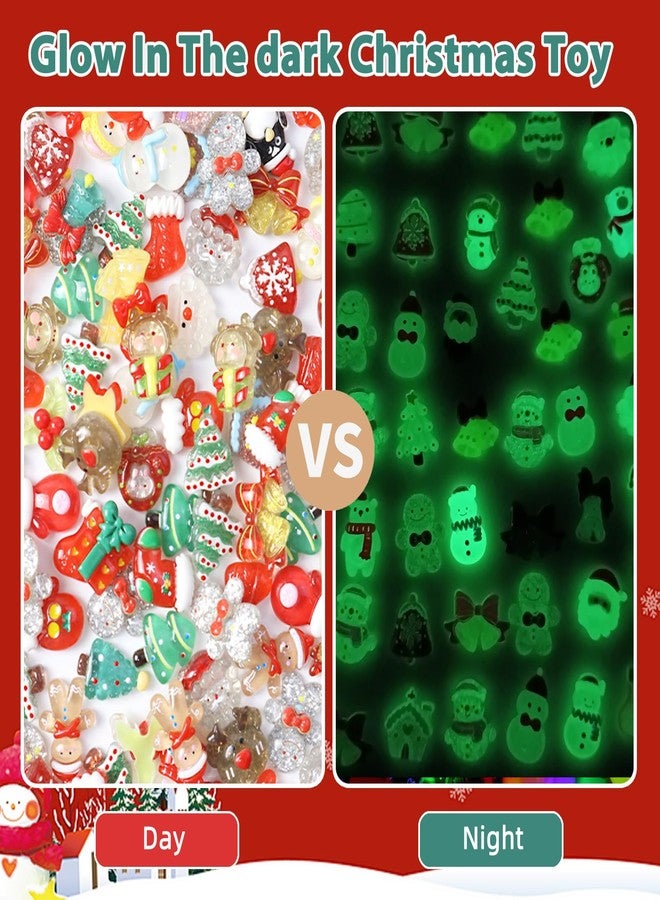 CIYOJA 50PCS Glow in The Dark Mini Christmas Figurines Blind Bags, Mystery Bag Resin Figures, Tiny Charms for Crafts, Dollhouse Christmas Decorations, Stocking Stuffers & Holiday Party Favors - Image 5