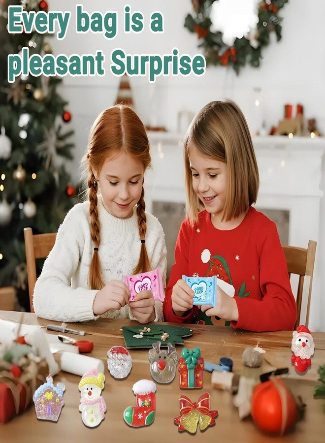 CIYOJA 50PCS Glow in The Dark Mini Christmas Figurines Blind Bags, Mystery Bag Resin Figures, Tiny Charms for Crafts, Dollhouse Christmas Decorations, Stocking Stuffers & Holiday Party Favors - Image 2