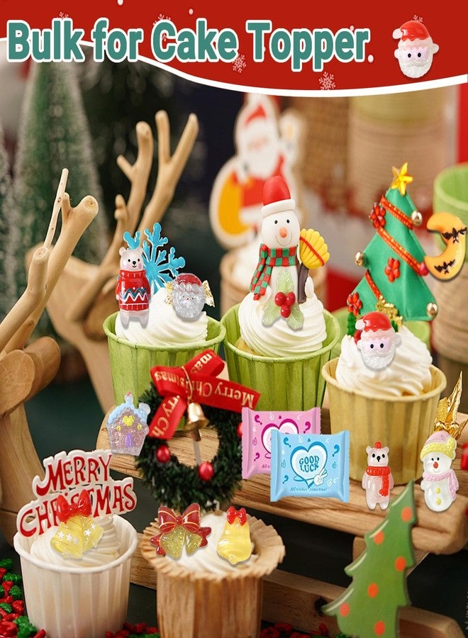 CIYOJA 50PCS Glow in The Dark Mini Christmas Figurines Blind Bags, Mystery Bag Resin Figures, Tiny Charms for Crafts, Dollhouse Christmas Decorations, Stocking Stuffers & Holiday Party Favors - Image 4