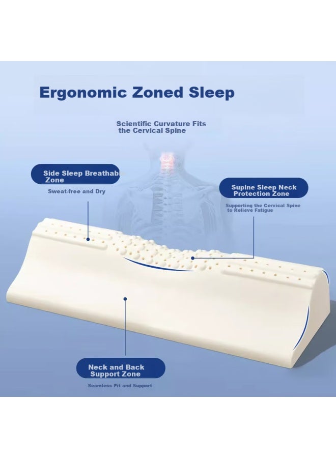 Yuzhaolin 93% Natural Latex Pillow For Cervical Spine Stiffness, Traction And Relaxation, Adjustable Height Stretching, Neck And Spine Support, Comes With Pillowcase - Image 2