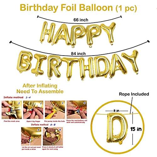Amit Marketing Happy Birthday Decoration Kit Combo - Fringe Foil Curtains, Banner & Latex Metallic Balloons I Decorations for Kids, Adult Birthday I Party Decor items ? Pack of 33 Pcs - Image 3
