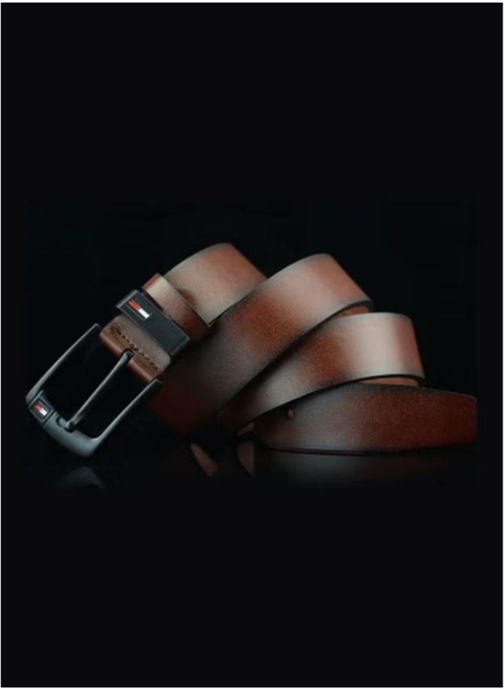 Generic Leather Dress Belts for Men, Men's Casual Jeans Belts, Classic Work Business Dress Belt Brown  - Image 2