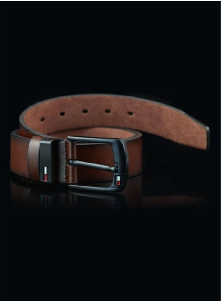 Generic Leather Dress Belts for Men, Men's Casual Jeans Belts, Classic Work Business Dress Belt Brown  - Image 3