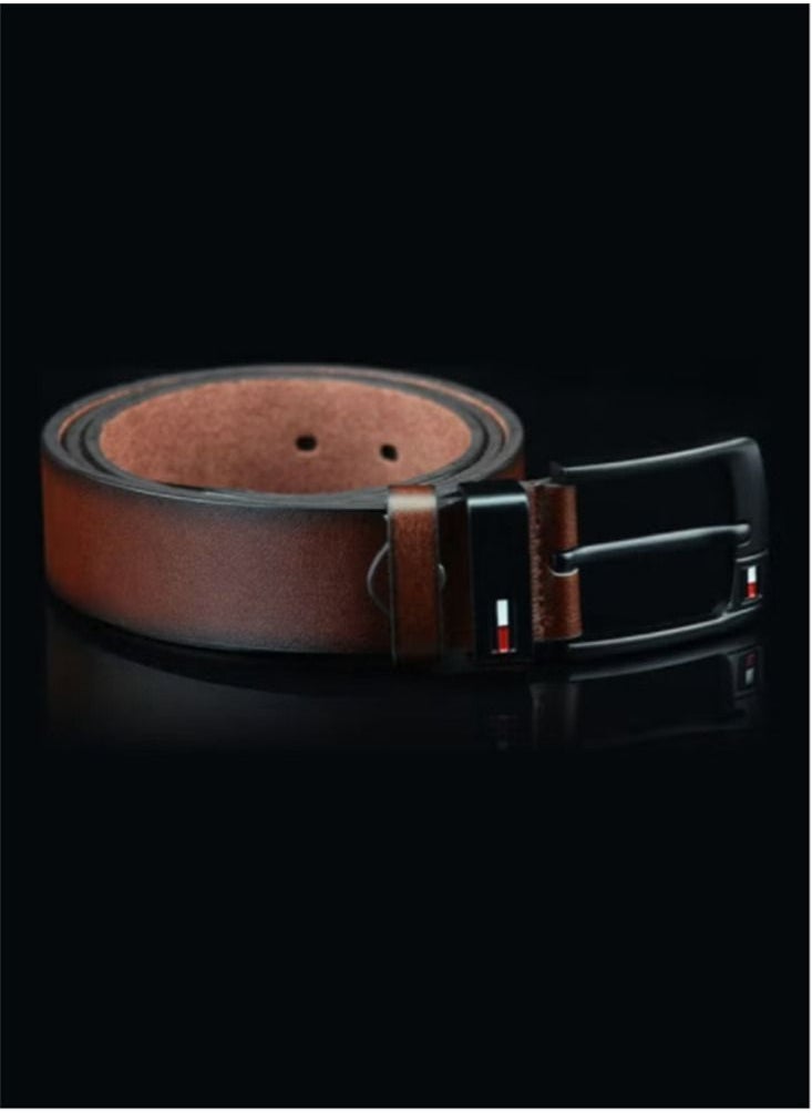 Generic Leather Dress Belts for Men, Men's Casual Jeans Belts, Classic Work Business Dress Belt Brown  - Image 4