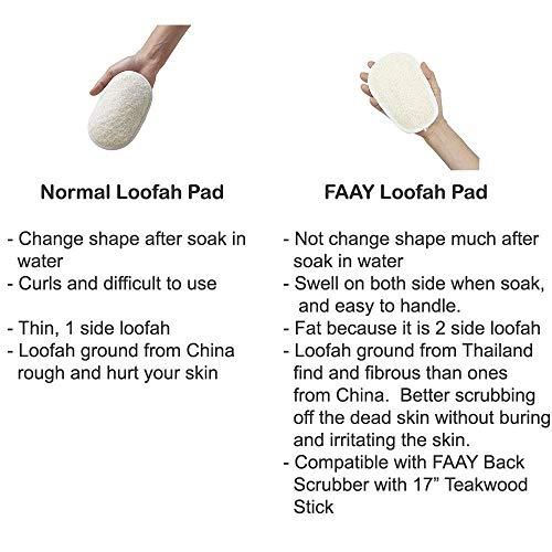 FAAY Loofah Sponge Refill for FAAY Back Scrubber on Stick, 3 Packs - Image 2