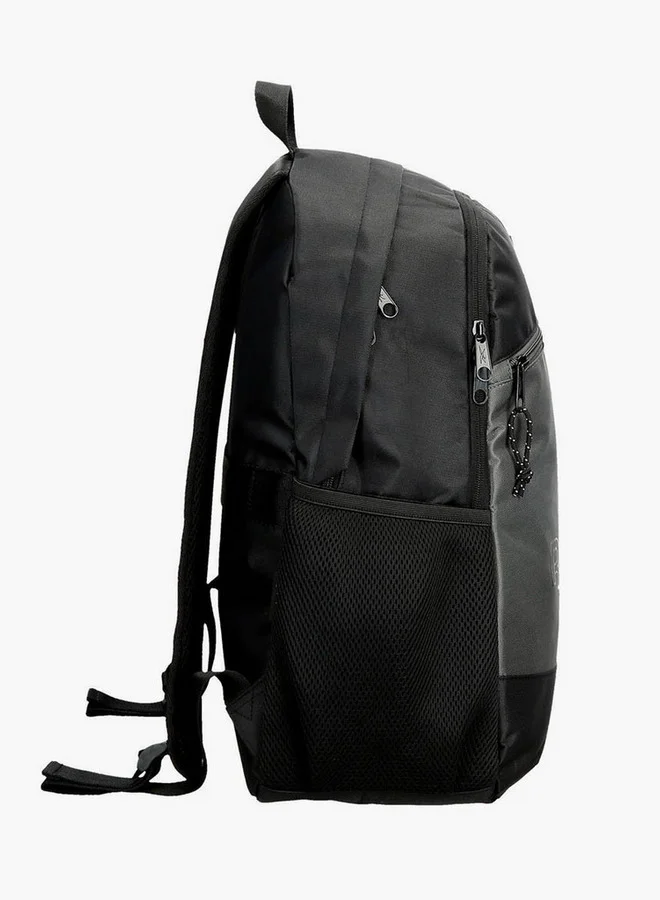 Reebok Logo Print School Backpack with Adjustable Straps and Zip Closure - 38x19x43 cm