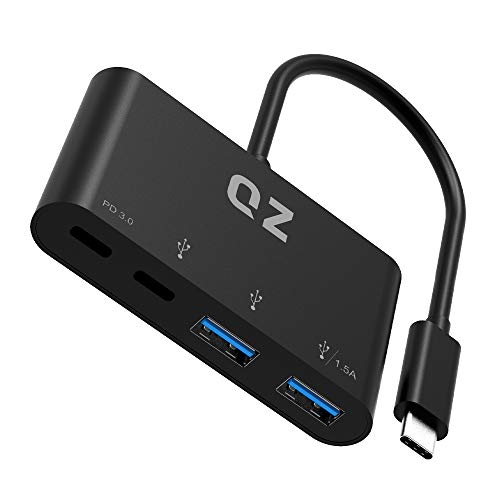 QZ [USB 3.1 Gen 1, 5 Gbps] QZ USB C Hub for Next Gen Office Work Stations, 4 Ports, USB Type C to Type C Hub, USB Type C Hub with PD Power Delivery 100W for PC, Laptop and Phones - Image 1