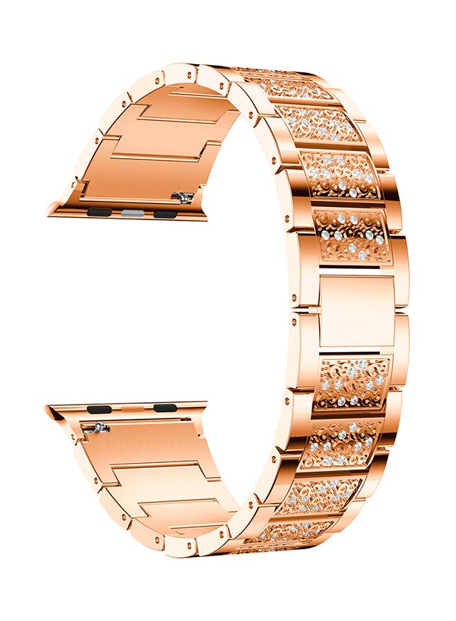 ISank Bling Replacement Strap For Apple Watch Series 3/2/1 Rose Gold/Clear - Image 1