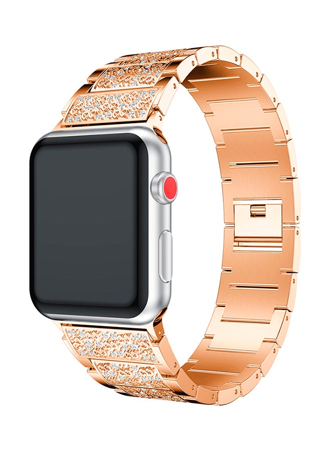 ISank Bling Replacement Strap For Apple Watch Series 3/2/1 Rose Gold/Clear - Image 4