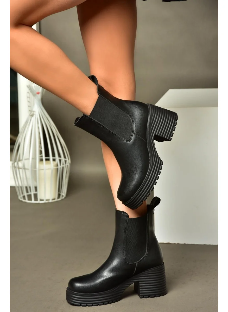 Fox Shoes R996020009 Black Thick Heeled Women's Boots