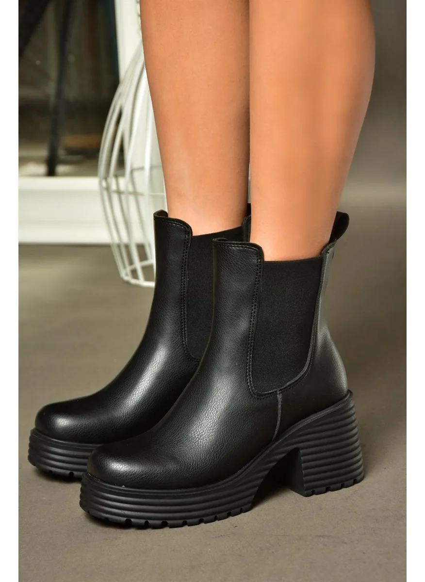 Fox Shoes R996020009 Black Thick Heeled Women's Boots