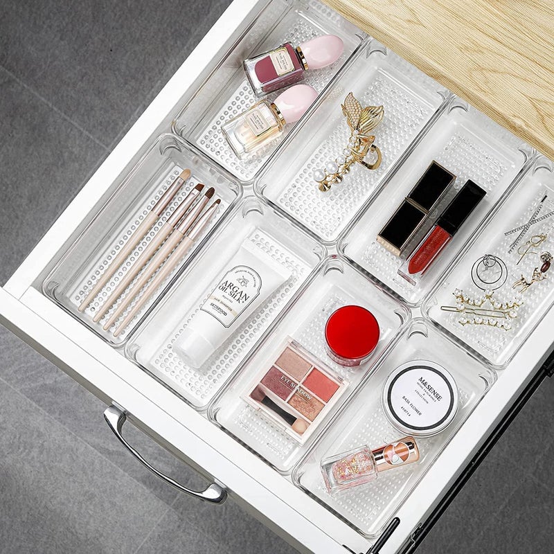 vulrian 5 pieces Drawer organizer box Storage Tray for Makeup, Jewelries, Utensils in Bedroom Dresser, Office and Kitchen - Image 3