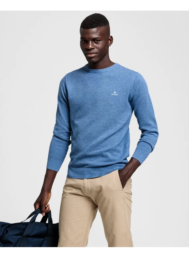 غانت Gant Cotton Pique Crew Neck Sweater