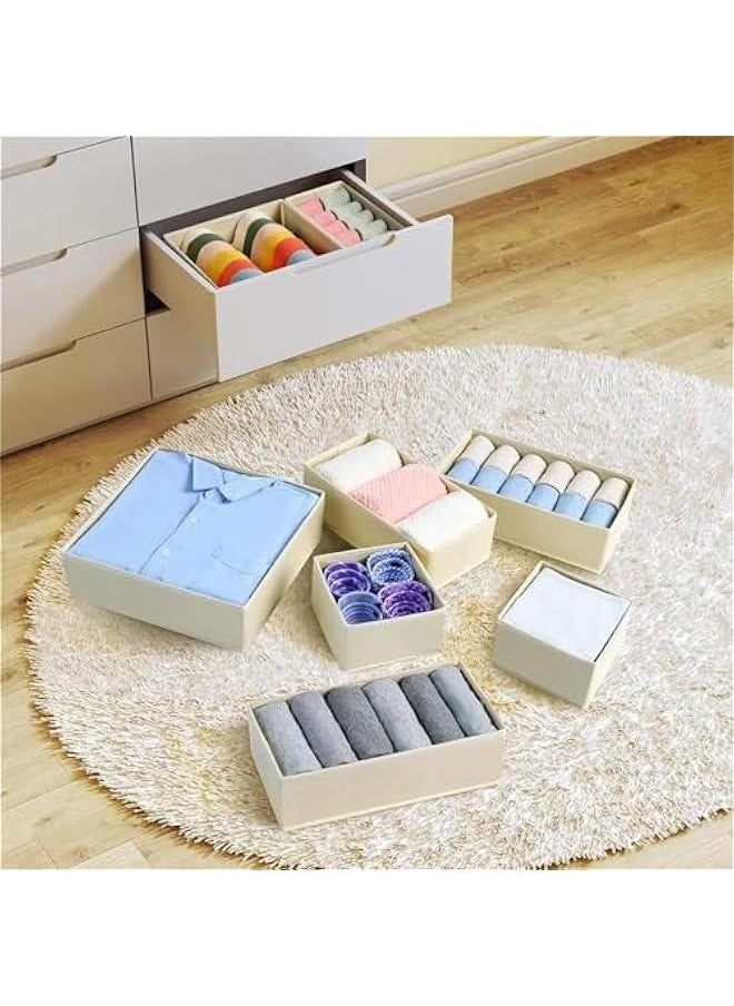 HOOKOR Drawer Organizer for Clothing, 12 Pack Fabric Drawer Organizer Bins, Foldable Sock Organizer for Drawer, Dresser Organizer for Clothes, Socks, Bra, Tie  - Image 3