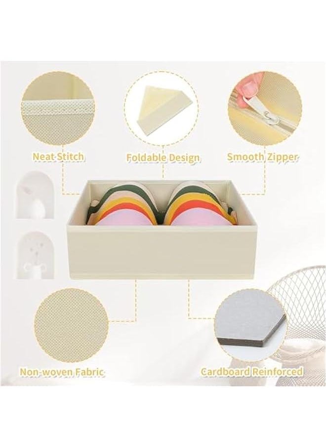 HOOKOR Drawer Organizer for Clothing, 12 Pack Fabric Drawer Organizer Bins, Foldable Sock Organizer for Drawer, Dresser Organizer for Clothes, Socks, Bra, Tie  - Image 5