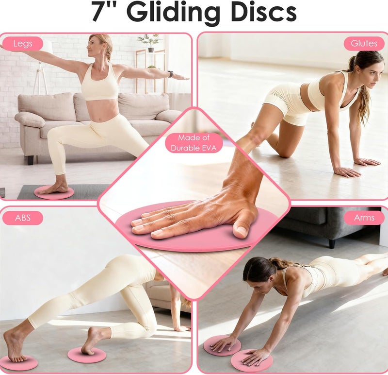 MIELIA 16 PCS Pink Pilates Ring and Ball Set for Women - Home Pilates Equipment Kit - Image 4