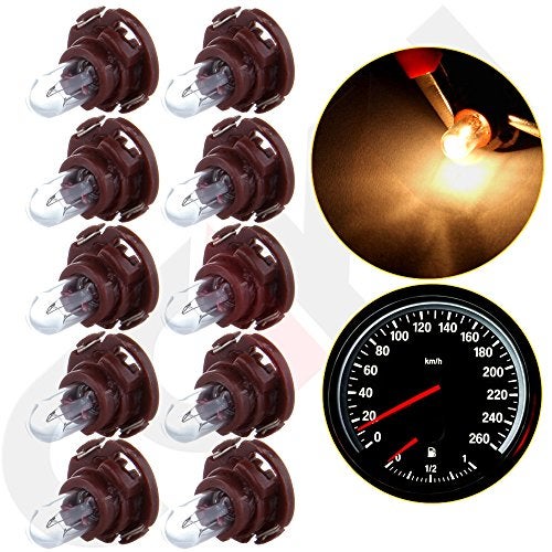 cciyu 10 Pack Warm White T5/T4.7 Neo Wedge Halogen Instrument Dash A/C Bulbs 12V - Image 2