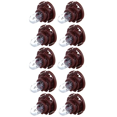 cciyu 10 Pack Warm White T5/T4.7 Neo Wedge Halogen Instrument Dash A/C Bulbs 12V - Image 1
