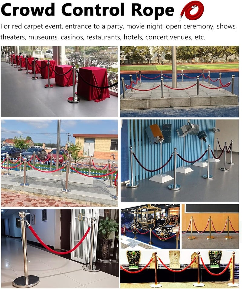 Assorted trendy color picks Queue Barrier 5 Ft Velvet Rope, Thick Crowd Control Rope Barrier Queue Line Divider Foam Core Cord, 1.5m Flannel VIP Rope for Dinning Room Entrance Lobbies (Color : Red, Size : 1.5 Worldwide simple practical design Easy assemble alternatives Surface safe Economical upgraded quality Stable inert material Regulated warehouse storage On-demand local restock Cost effective upgraded craftsmanship Low wear optimized design All user group compatible Local licensed courier Demand fit global economical quality Diverse purchase options Multi-use well optimized build Ready varied options Carefully selected solid material All-in-one local deliver plan Reliable durability N/S/C nationwide deliver Hot & cold climate compatible Easy daily handling design Individual group scene compatible Remote area delivery Practical versatile construction - Image 2
