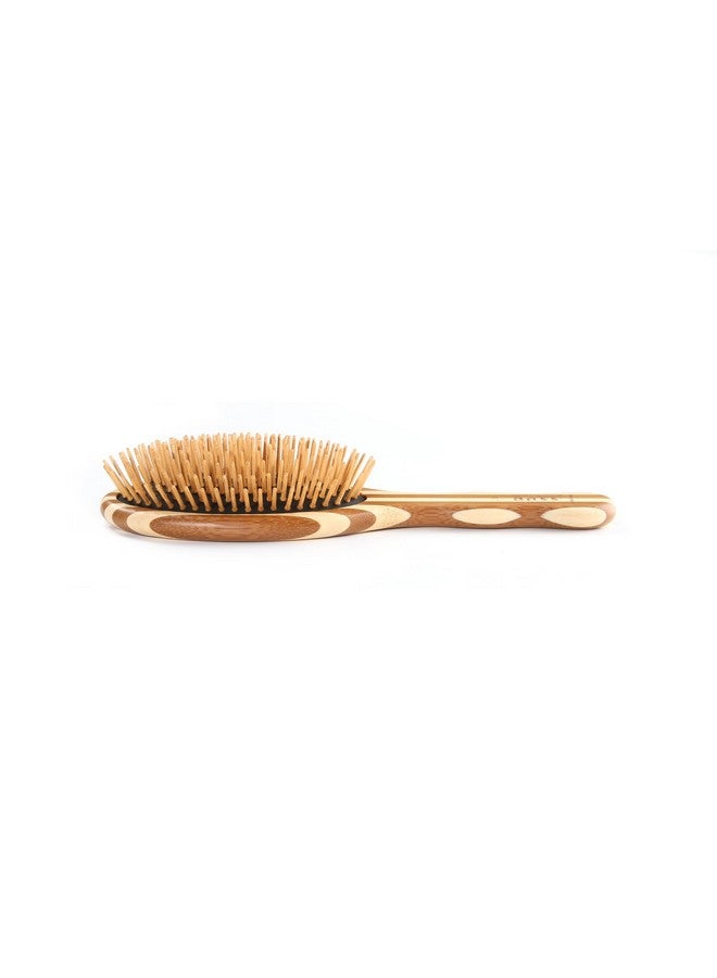 Bass Brushes | The Green Brush | Bamboo Pin + Bamboo Handle Hair Brush - Image 2