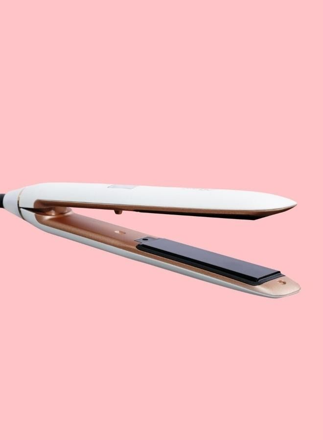 Clikon Clikon Ceramic Coated Hair Straightener, Adjustable Temperature Control, Rapid Heating & Smart Power-Off Technology, 360° Swivel Power Cord, PTC Fast Heating Element, 45 Watts,2 Years Warranty,  White - Image 2