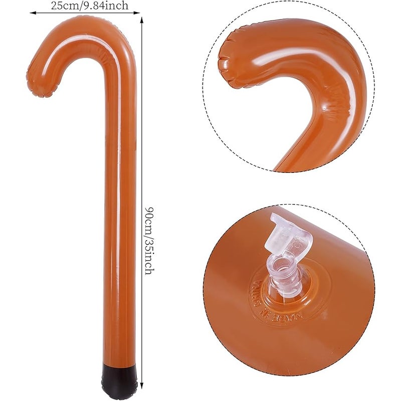 Dxhycc Old Man Costume Set for 100 Day of School Grandpa Costume Accessories Including Glasses Inflatable Cane Moustache and Eyebrows - Image 4