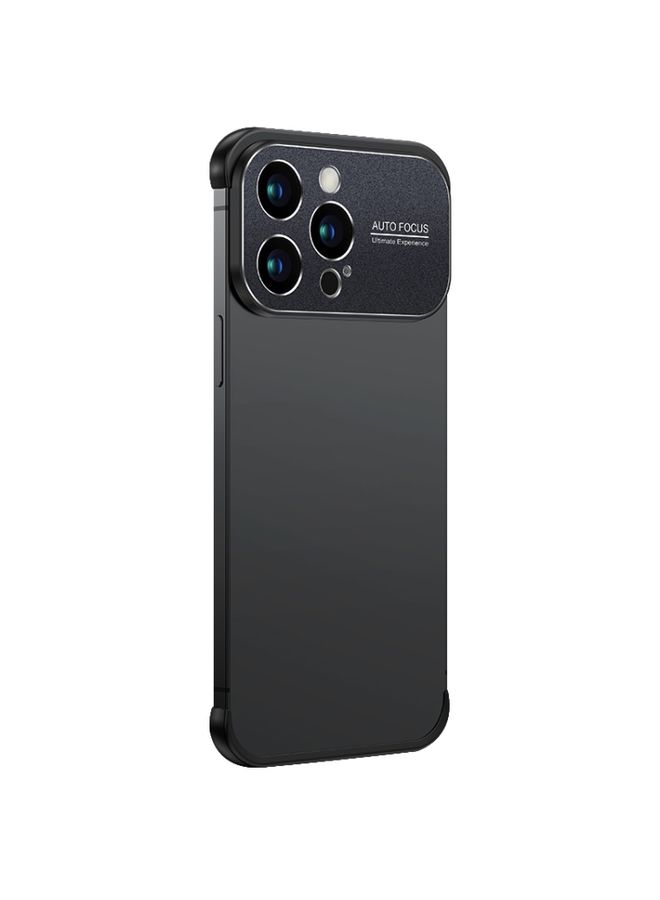 BGM Case Cover For iPhone 12 Pro Max Metal Large Window + TPU Corners Phone Protective Frame Black