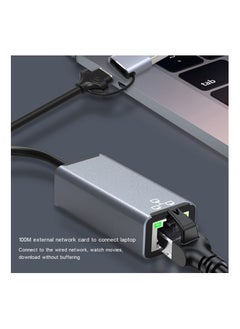 SYOSI USB to Ethernet Adapter, USB C to Ethernet Adapter, Dual USB A/USB C to RJ45 Type-C 100 Gigabit Ethernet LAN Network, Adapter Fit for MacBooks Pro 2020 MacBooks Air MacBooks OS 10.11-10.15 Windows  - Image 2