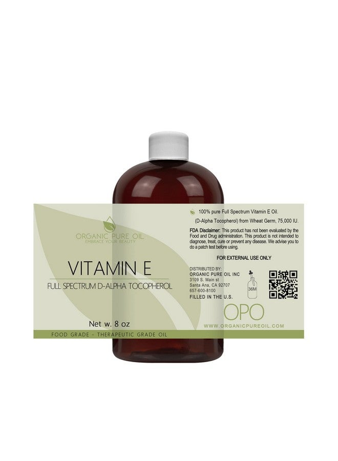 OPO زيت فيتامين E 100% نقي طيف كامل دالفا توكوفيرول 75000 وحدة دولية مستخرج من جنين القمح خالي من الصويا للشعر والبشرة والوجه والجسم والأظافر والجلد المحيط بالأظافر مضاد للأكسدة (8 أوقية) - Image 2