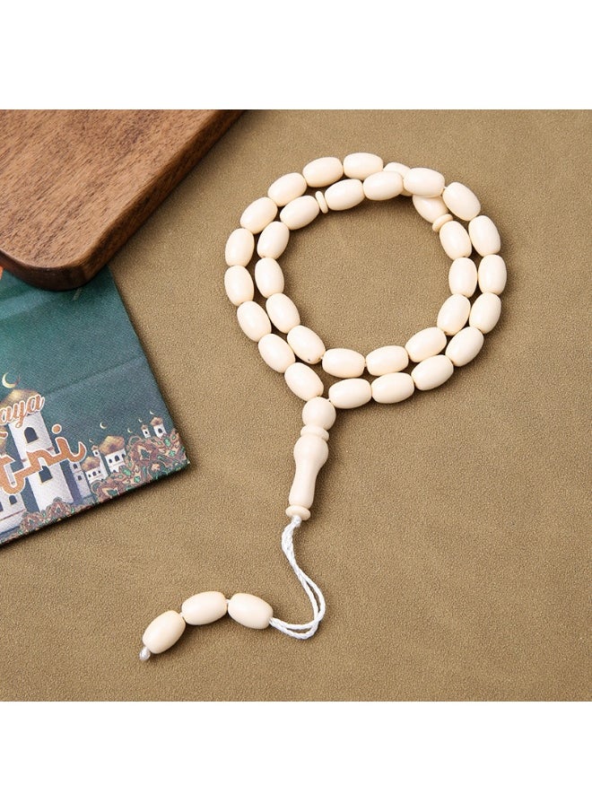 NIBEMINENT 33 Muslim Prayer Beads Beige/13mm 