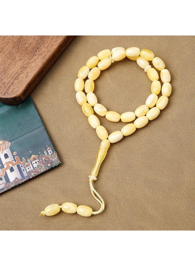 NIBEMINENT 33 Muslim Prayer Beads Beige/13mm 