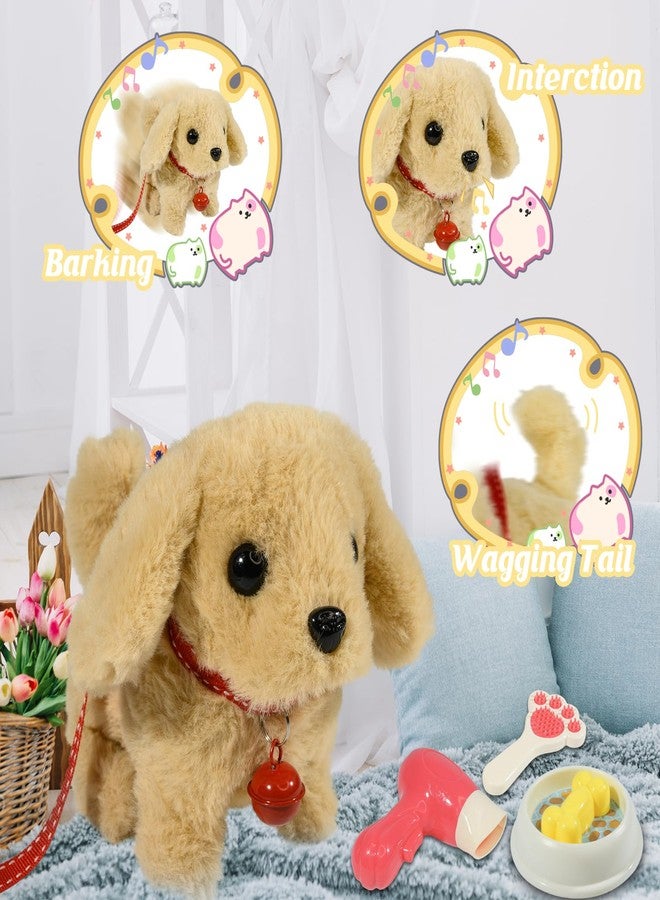 lonfypeng Plush Toys Walking Dog Toys that Can Walk, Bark and Wag Tail,Interactive Electronic Pet Toys Puppy with Leash,Easter Christmas Birthday Gift for Toddlers Kids - Image 2