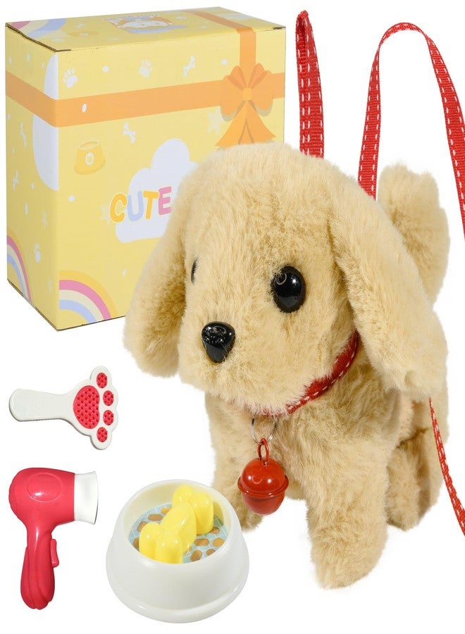 lonfypeng Plush Toys Walking Dog Toys that Can Walk, Bark and Wag Tail,Interactive Electronic Pet Toys Puppy with Leash,Easter Christmas Birthday Gift for Toddlers Kids - Image 1