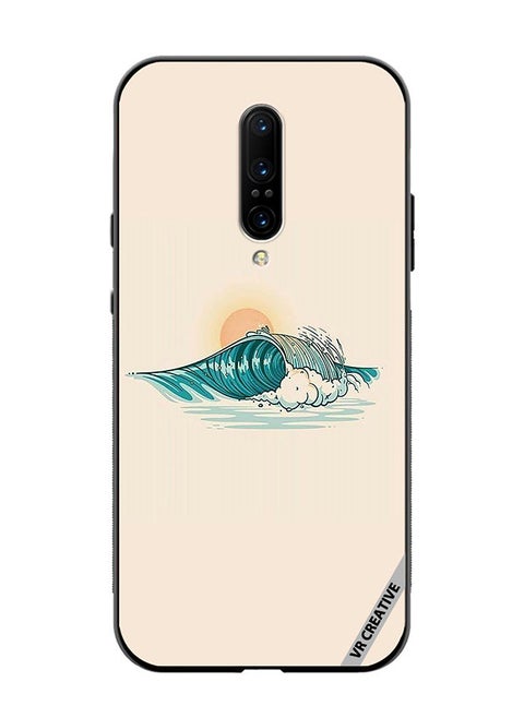 Protective Case Cover For OnePlus 7 Pro Waves Design Multicolour
