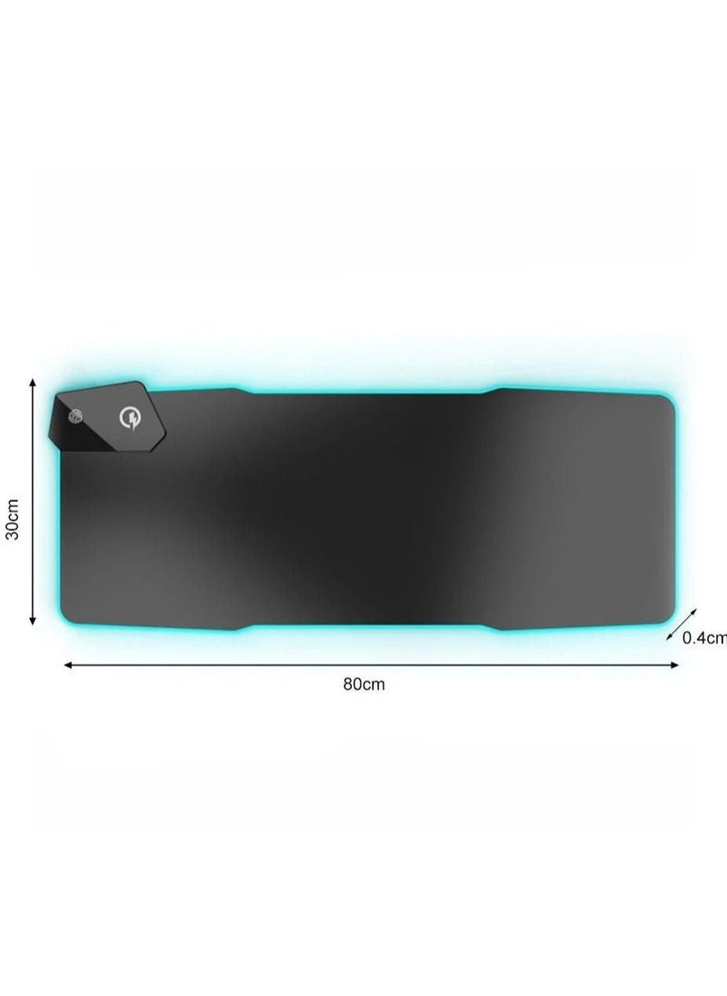 Generic - Wireless Charging Gaming Mouse Pad: Large Mousepad with RGB Luminous Table Mat, Compatible with Computers, Laptops, Keyboards, Non-Slip and Bright LED Pad - Image 1