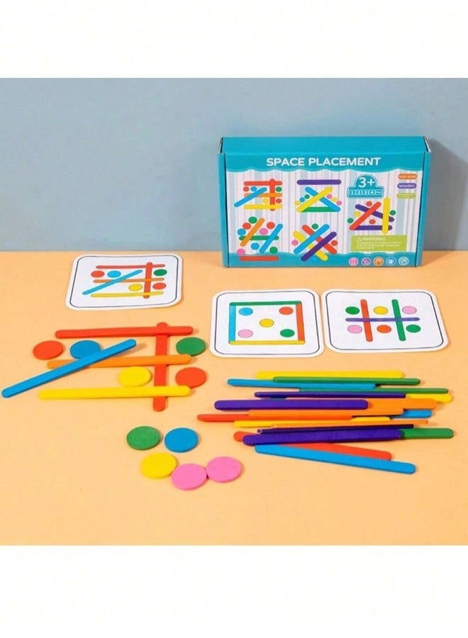 ShebSheb Kids Rainbow Stick Puzzle Toys Color Sensory Logical Thinking Matching Games Children Early Educational Wooden Toys - Image 2