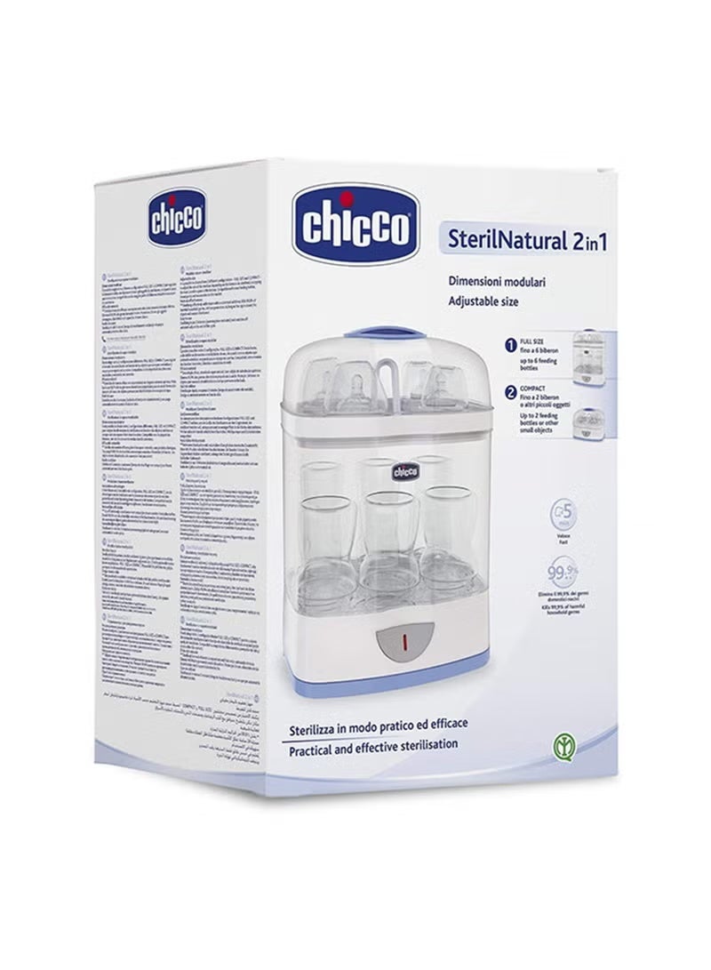Chicco 2-In-1 Sterilnatural Steam Sterilizer 24-hour Protection With Adjustable Size Bpa Free - Clear/White - Image 4