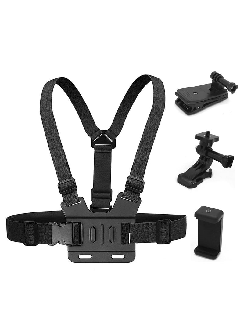 Camera Chest Mount Strap Harness for DJI Osmo KASTWAVE Adjustable Cell Phone with Sports Installation Bracket kit Mobile Backpack Clip Holder - Image 1