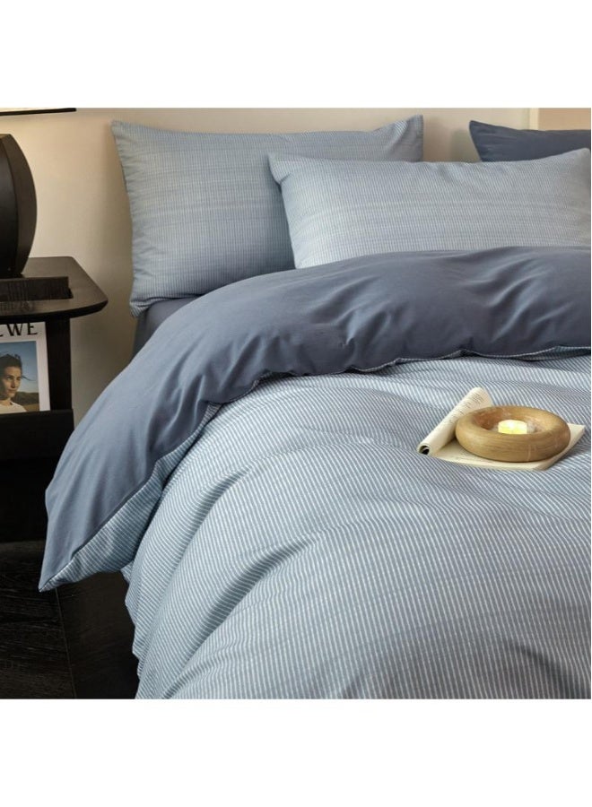 مجموعة من 4 قطع من أغطية اللحاف القطنية تناسب أسرة مزدوجة بحجم 1.5 م / 1.8 م، هدية للاحتفال بمنزل جديد، هدية عيد ميلاد - Image 1