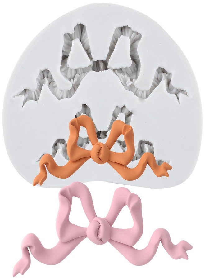 YANQINMS Bow Silicone Fondant Molds Ribbon Bow Silicone Mold for Sugar Craft Cake Decorating Cupcake Topper Candy Chocolate Polymer Clay Gum Paste - Image 1