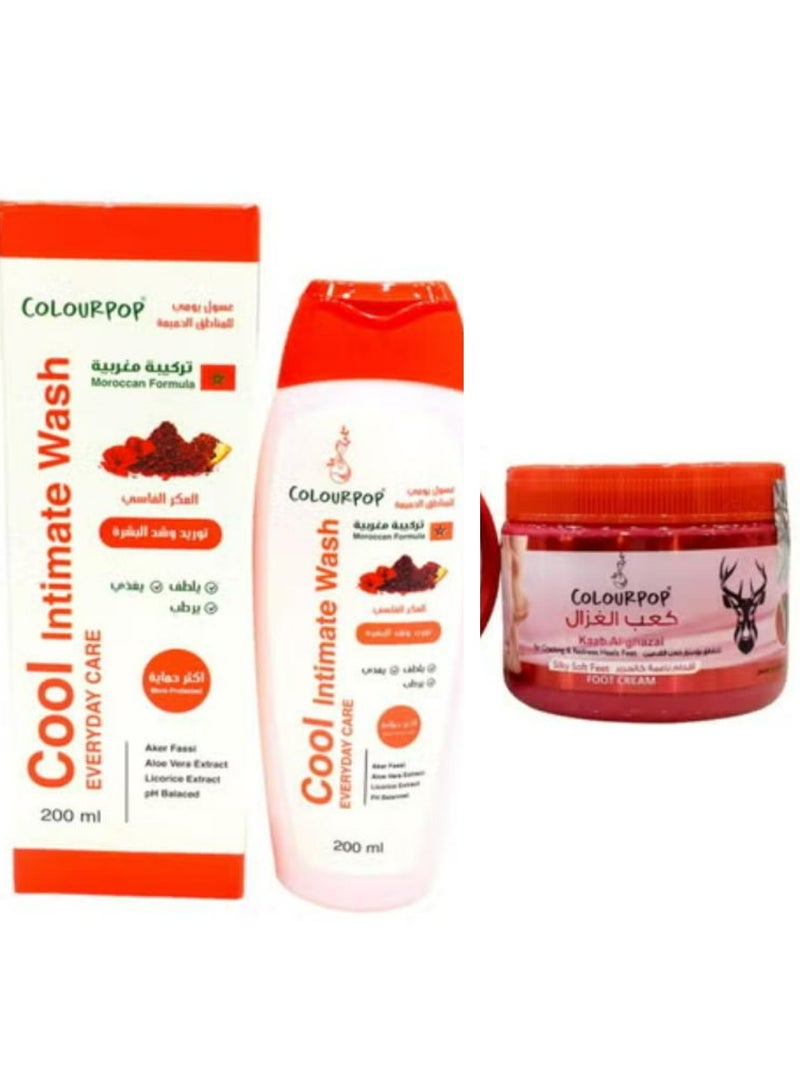 ColourPop Intimate Wash Aker Fassi 200 ML And Kaab Al Ghazal Foot Cream 200 ML