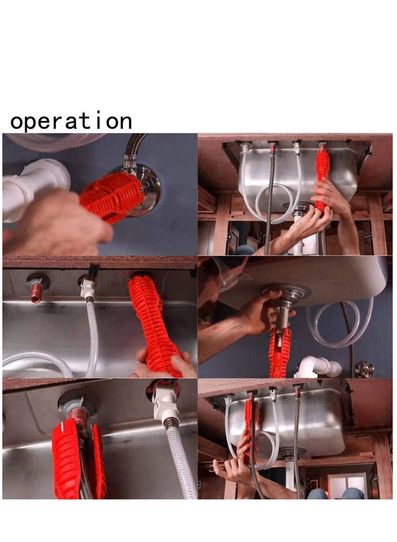 Y&D 16 (8-in-1) Faucet and Sink Installer, Multi-purpose Wrench Plumbing Tool for Toilet Bowl/Sink/Bathroom/Kitchen More (red) - Image 5