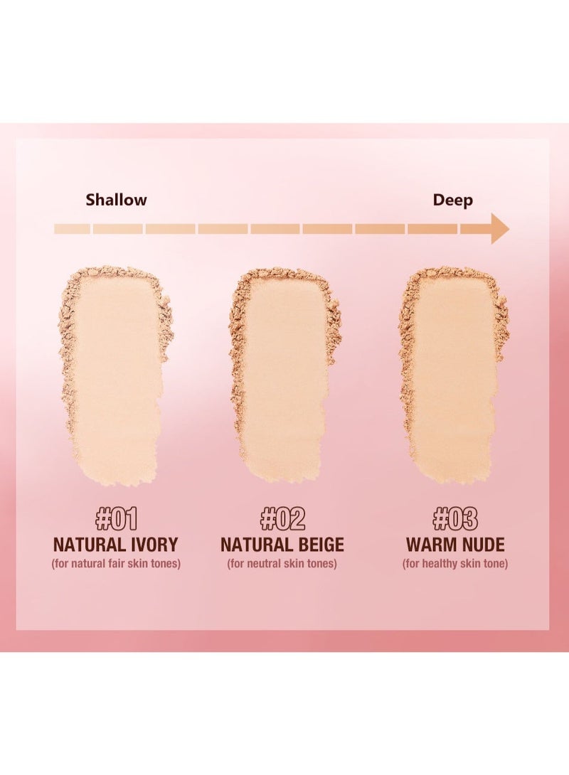 O.TWO.O 3D Soft Focus Face Powder Waterproof Long Lasting Oil Control 24H Natural Skin Tones Anti-Transfer, Non-Absorbent for All Skin Types & Tones, Includes Puff Makeup Powder Foundation Daily Essential - Image 5
