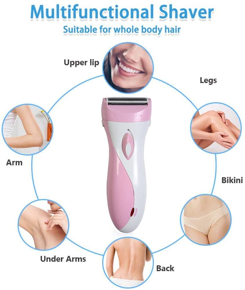 EVOLT Rechargeable Instant Painless Body Hair Remover Trimmer Double Razor Shaver for Under Arms, Bikini Line, Hands and Legs For Men And Women, Hair Remover Machine For Women(Pink) - Image 4