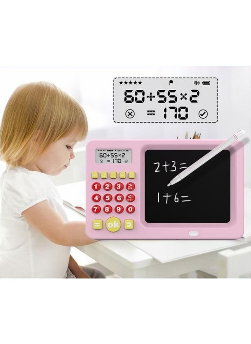 Generic 2 in 1 Writing Tablet with Pen and Calculator for Early Education Machine with English Language, Portable LCD Tablet Notepad, Mathematical operations and basic concepts learning for Child  - Image 1
